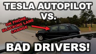 Tesla Autopilot vs. Bad Drivers! (GoPro MAX)