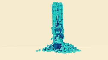 Blender physics simulation of falling blocks