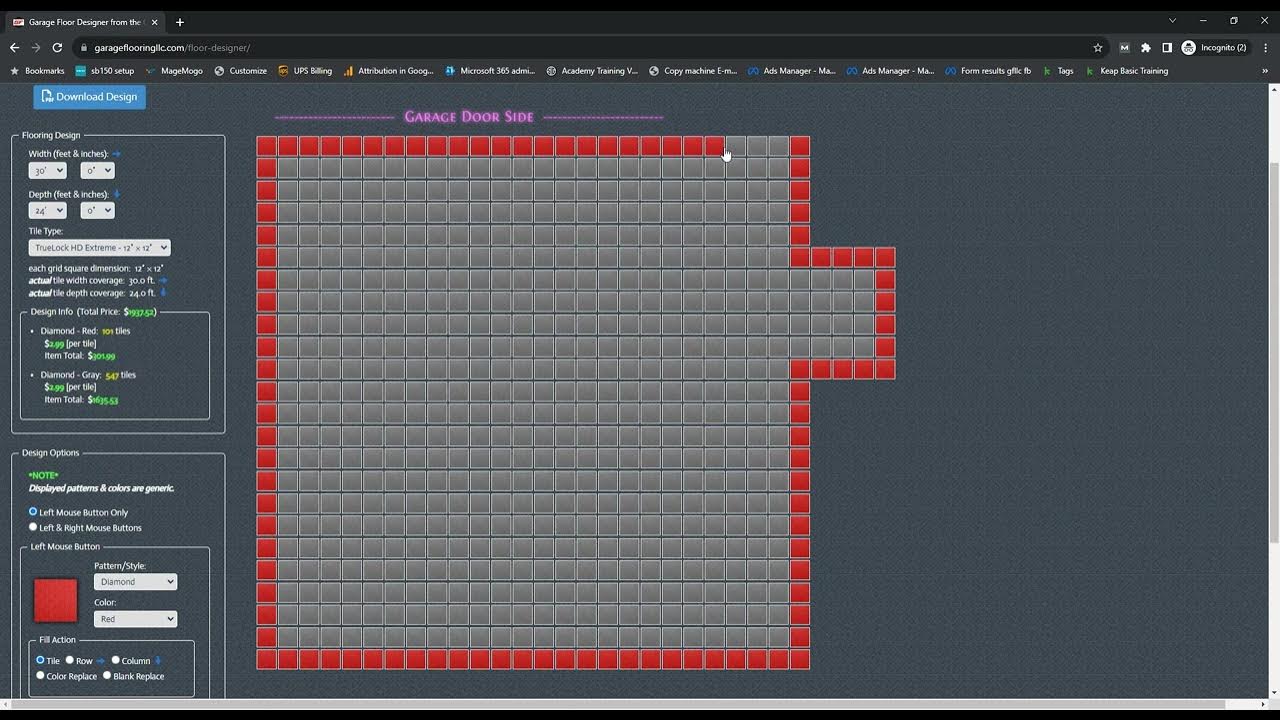 Garage Floor Tile Designer How To Use Our Floor Design Tool Garage