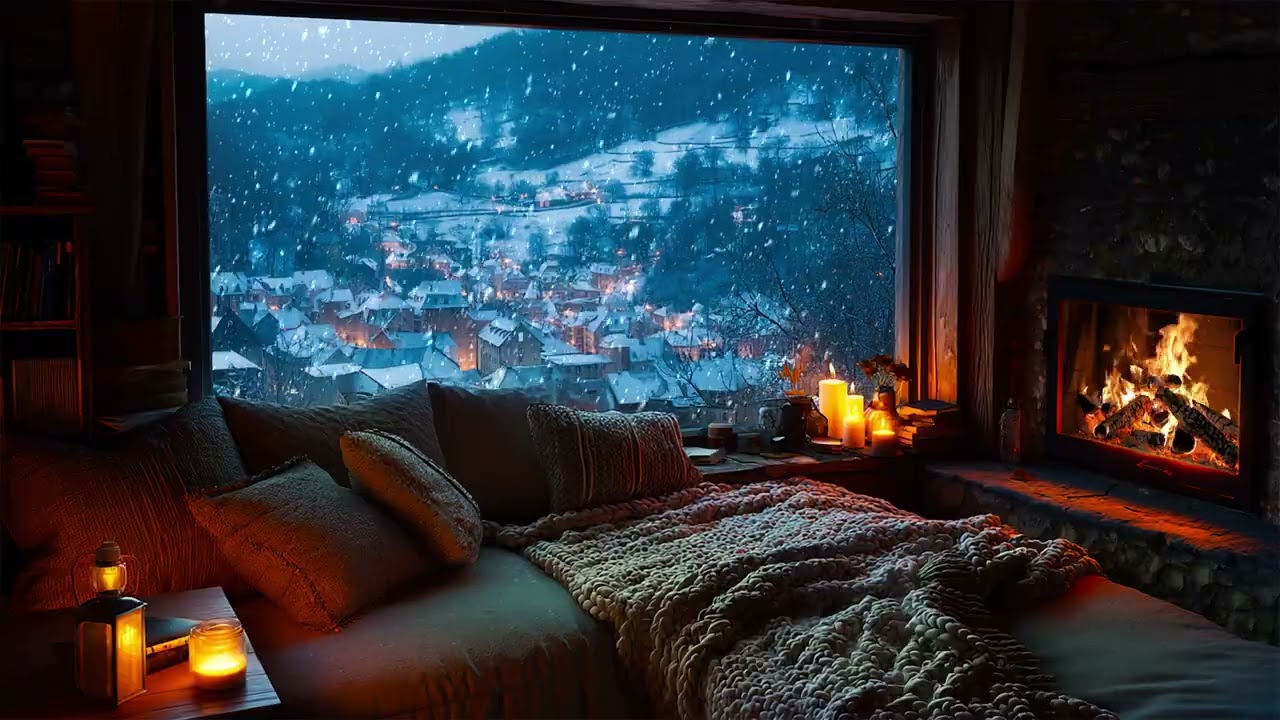 Tranquil Fireplace Lounge | Soft Piano & Fireplace Sounds for Inner Peace