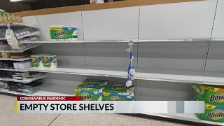 Empty store shelves