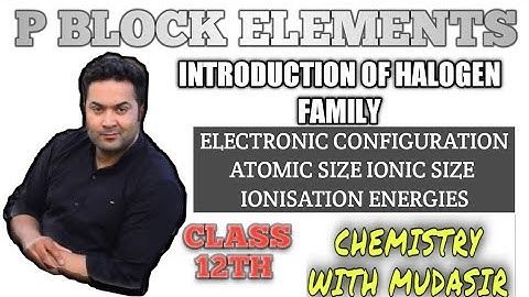 HALOGENS / HALOGEN FAMILY / GROUP 17 ELEMENTS/ P BLOCK ELEMENTS / CLASS 12TH