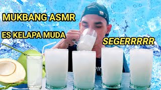 MINUMAN SEGAR DINGIN MUKBANG ES KELAPA MUDA SEGAR NIKMAT