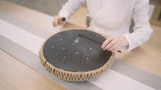 Hluru Steel Tongue Drum 13 15-Note D Major Black