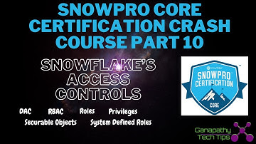 Snowpro Core Certification Crash Course - Part 10 -  Access Controls
