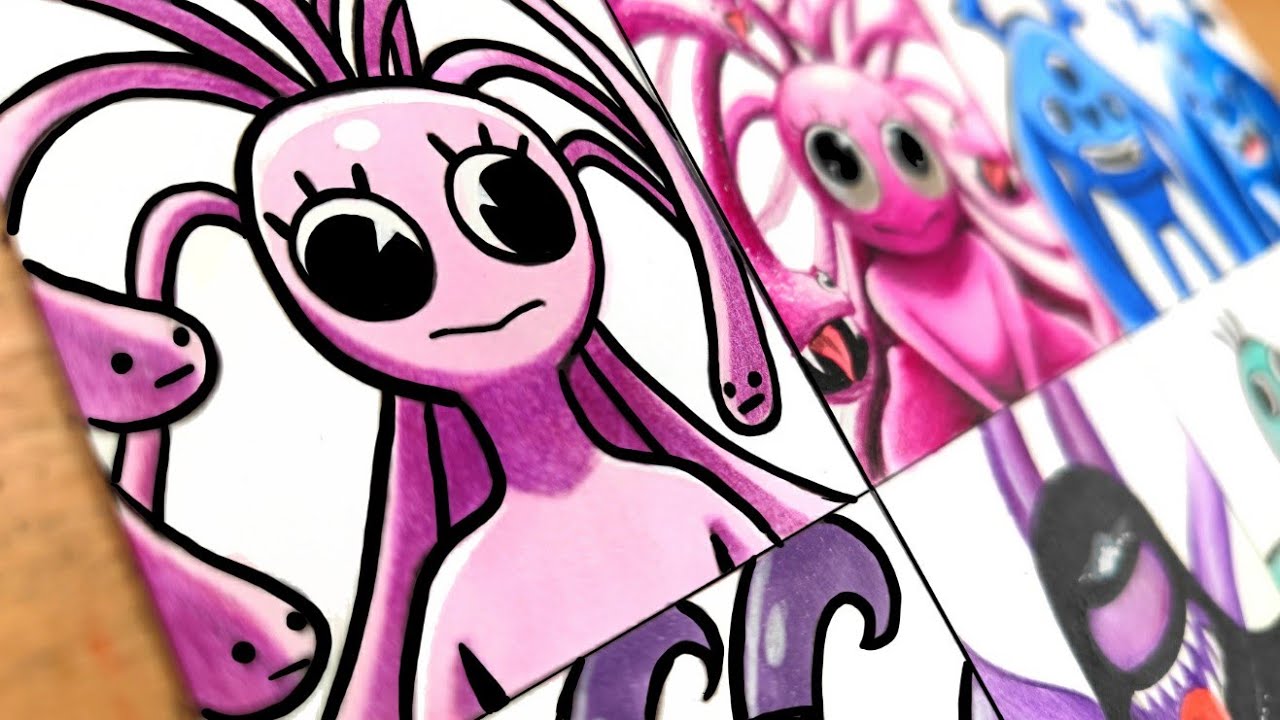 Drawing New Monsters Cartoon vs Realistic [ Garten Of Banban 4