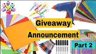 Giveaway Announcement Part 2 | SS Craft Mantra