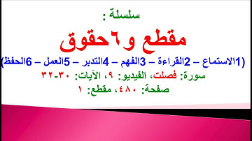مقطع و6 حقوق (سورة فصلت الفيديو 9 الآيات:30-32) (في المصحف صفحة 480 مقطع 1) محمد ماضي