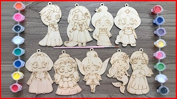 Tô màu nước công chúa lọ lem, bạch tuyết, tiên cá, elsa.. Disney princess watercolor (Chim Xinh)