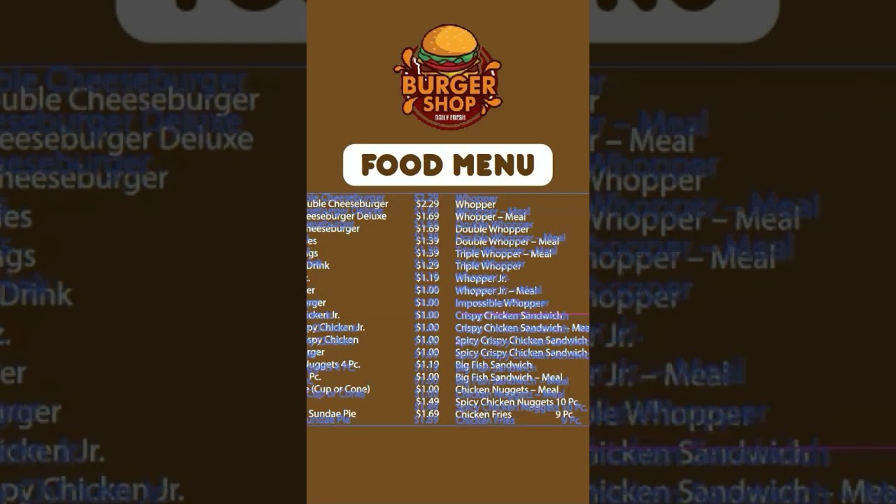 food menu design 