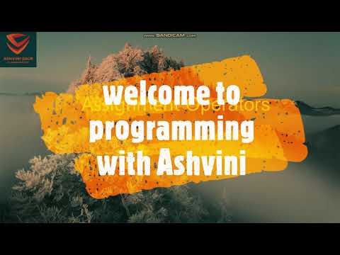 lecture 16 Assignment Operators in python #programmingwithashvini