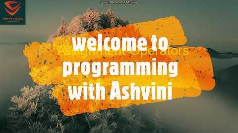 lecture 16 Assignment Operators in python #programmingwithashvini