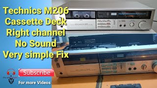 Technics M-206 Stereo Cassette Deck one Channel No Sound Simple Trick but Useful for everyone -Tamil