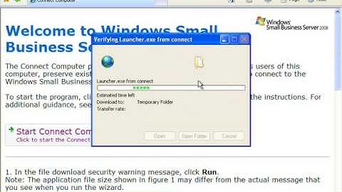 Connecting a workstation to SBS 2008