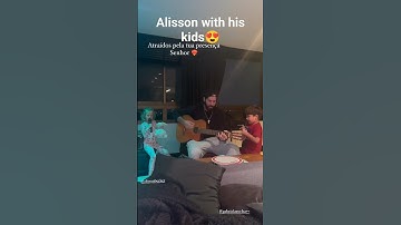 Alisson singing with Kids ❤️ lovely family #alisson #alissonbecker #liverpool #liverpoolfc
