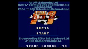 F-1 / Formula One (Game Gear 60Hz) - Intro / Attract Mode