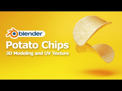 How to make Potato Chips | Blender 3D Modeling,  UV Texture and Cycles Realistic Render