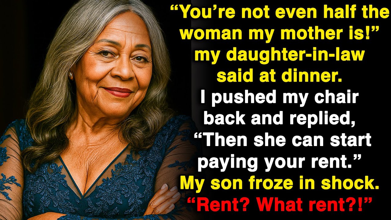 “You’re not even half the woman my mother is,” my daughter-in-law said. I pushed my chair back and…