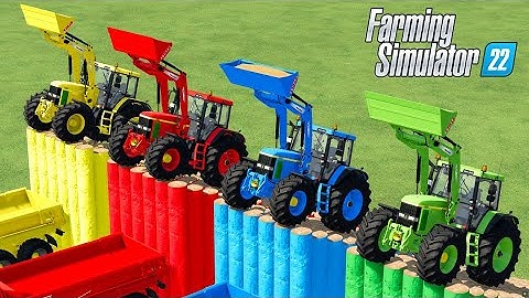 RAMP OF COLORS ! WHEAT LOADING WITH FRONT LOADER ON RAMPS ! Farming Simulator 22 !