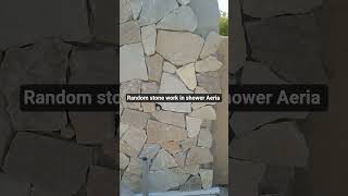 random stone work in shower Aeria #construction #constructionchannel #foryou #stonework #tile work