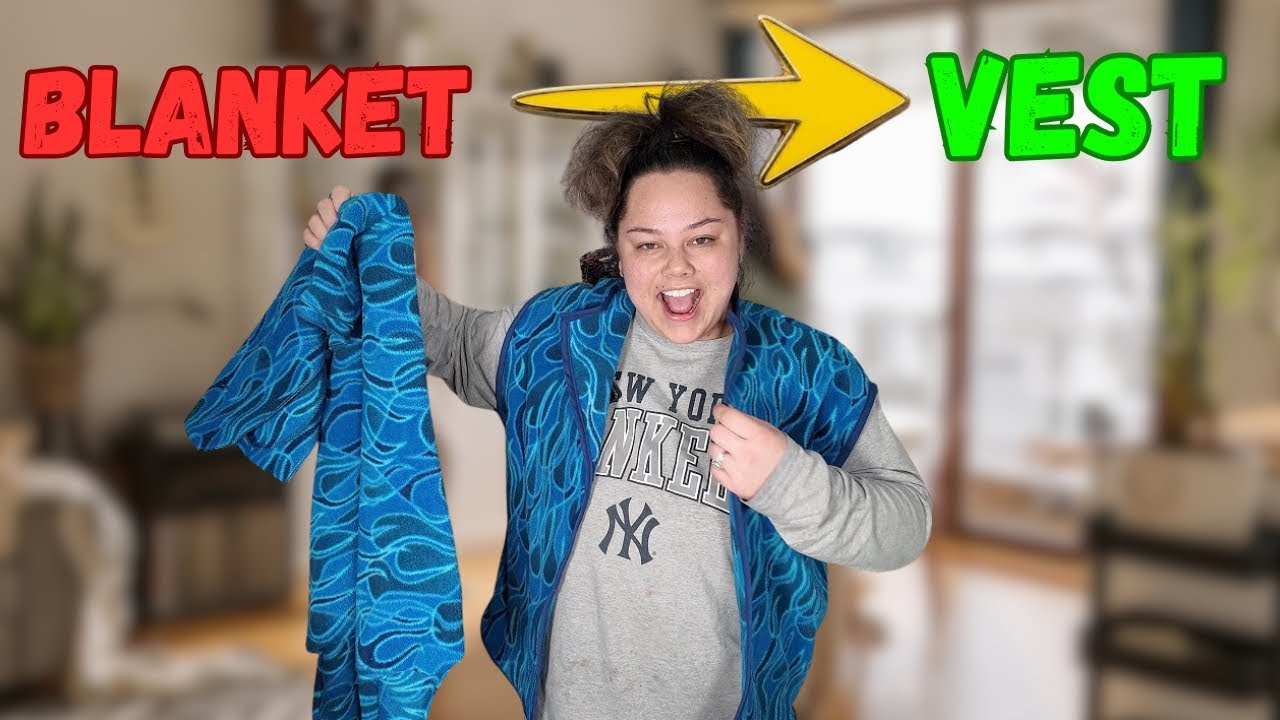 I turned a thrifted blanket into a vest | How To - YouTube