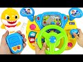 Go Baby Shark Drive a Police car! The villain bothers Tayo! Baby Shark Driving play #PinkyPopTOY