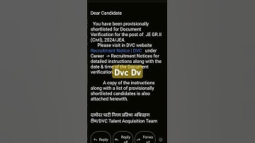 DVC JE document verification mail