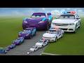 Big & Small McQueen vs Chick Hicks vs Tow Mater vs King Dinoco vs Duch Hudson - BeamNG.Drive