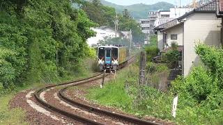 【鉄道走行動画】JR土讃線 朝倉→枝川 特急「あしずり5号(らんまんラッピング車輛)」 3輌(2000系)