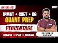 Percentage Basics for IPMAT, CUET &amp; UG Exams | Quant Prep Day 1 with Rajendra Sir