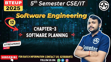 Software Engineering  | CSE/IT 5th Semester | Chapter-3 Software Planning | New Course 2025