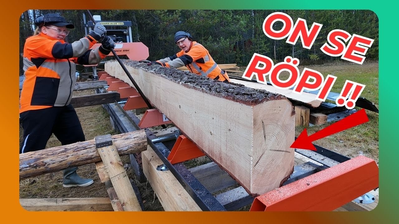 Koesahattavana tukki jollaista ei ole ennen tällä sahalla ollut