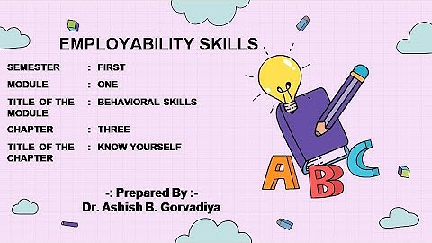 Employability Skills SEM 1 Module 1 Ch 0_3 Know Yourself (New Syllabus)
