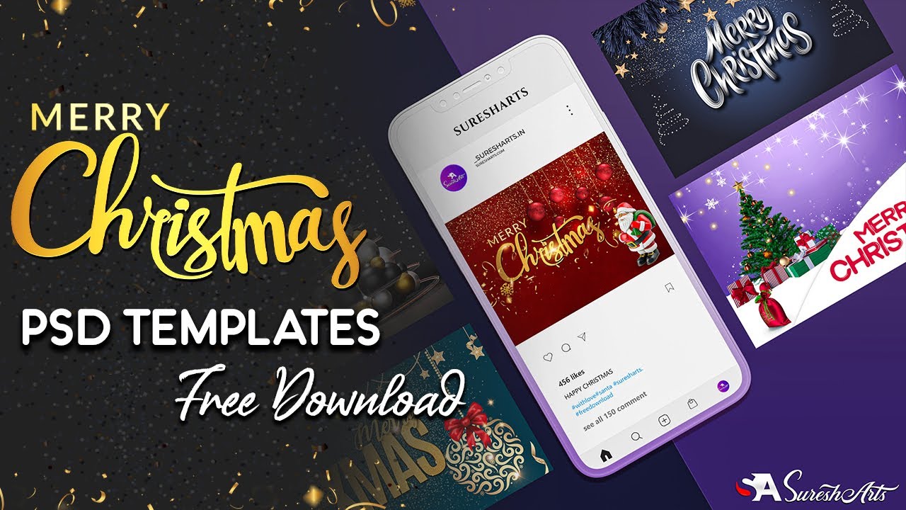 Merry Christmas PSD Templates Free Download SureshArts YouTube