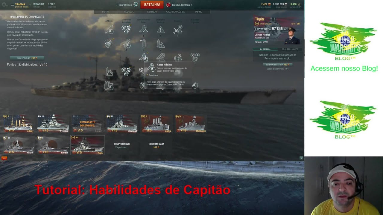 Tutorial: Habilidades de Capitão WOWS Brasil wowsers