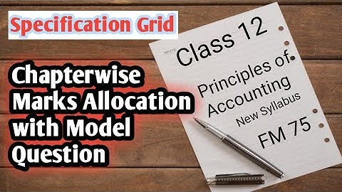 Class 12||Specification Grid of Accountancy with Model Question||Based on new Syllabus||75 Marks
