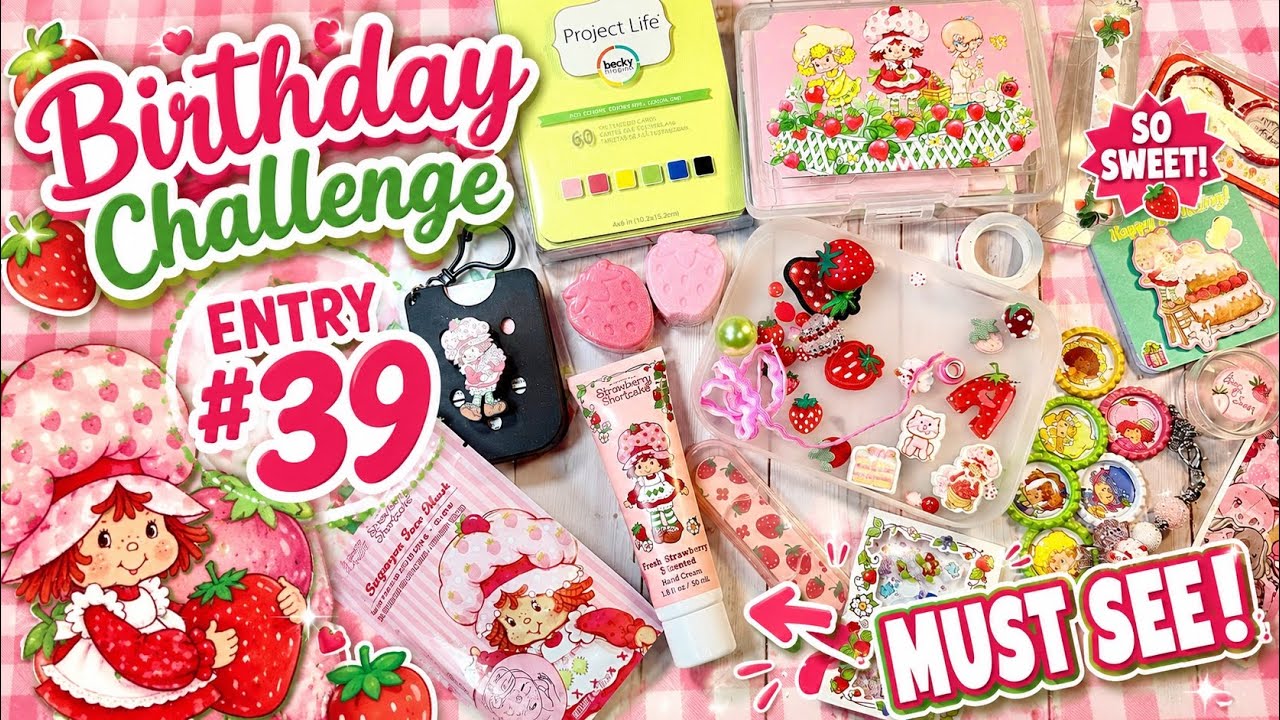 文房具・ステーショナリー strawberry cake 100 challenge box 🍓 MUST SEE! Birthday Challenge Entry 39 | Strawberry Shortcake