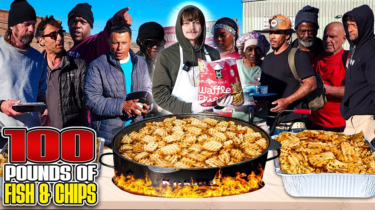 Making 100 Pounds Of Fish & Chips For The Homeless!