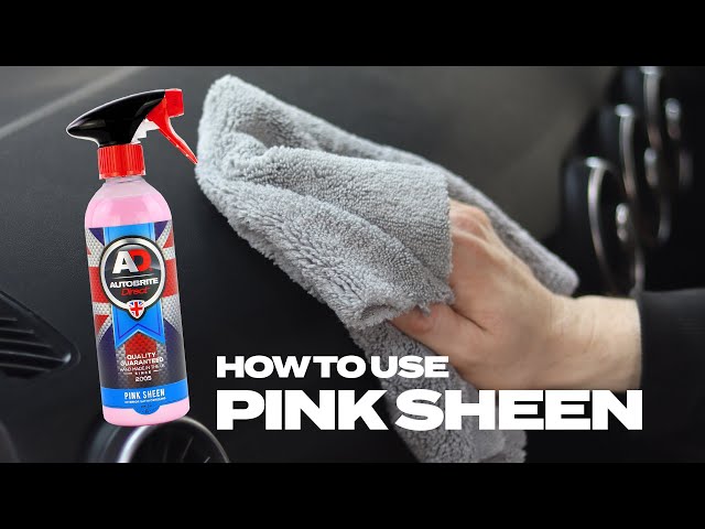 Car Dashboard Cleaner 1L and Microfibre Pink Sheen Interior Dressing For  Plastic