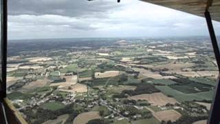 Flying a J3 Cub to the south of Bergerac Airport