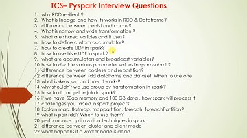 TCS Pyspark Interview Questions #PysparkInterviewQuestions #ScenarioBasedInterviewQuestions