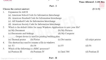 11th Std Computer Application | First Mid -Term Test 2025 | Model Question Paper | Original Pattern