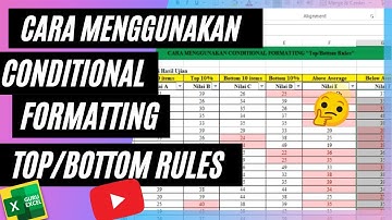 Cara Menggunakan Conditional Formatting TOP BOTTOM RULES Excel