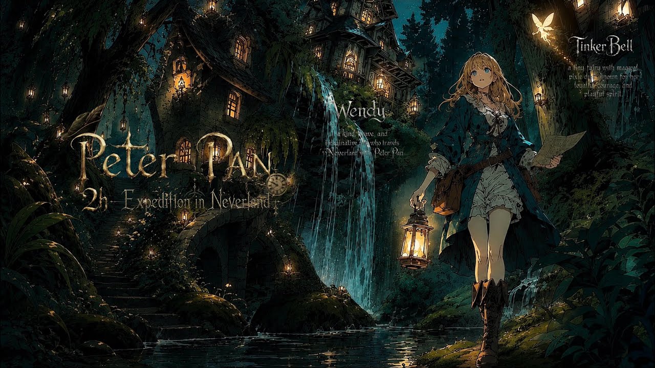 【2時間ケルト音楽/ Celtic Music】「ネバーランドの探検-Expedition in Neverland」-ウエンディと一緒に未知の森の中へ地図を作る旅に出かける2時間