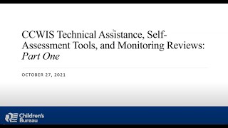 CCWIS Self-Assessment Tools Part I (audio description)