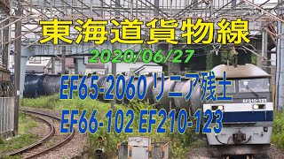 【貨物】2020/06/27 東海道貨物線 EF65-2060 EF66-102 EF210-123