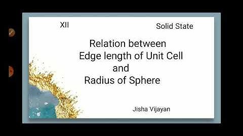 12std, Relation between Edge length of unit Cell and Radius of Sphere
