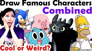 Character Mashup Fusions Art Challenge | Sonic, Simpsons, Gumball, Toothless, Pokemon, MORE | Mei Yu screenshot 5