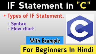 if Statement in C Programming | Types of if Statement syntax, flowchart in C programming in Hindi