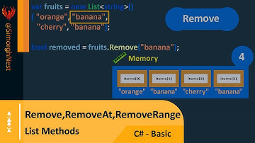 C# Tutorial - Basic - 095 - List Methods - Remove(),RemoveAt(),RemoveRange()